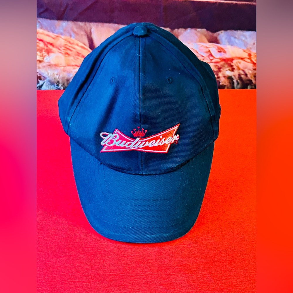 Budweiser Baseball Cap Adjustable
Hat Blue With Red Bowtie Logo
